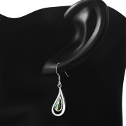 Abalone Shell Drop Sterling Silver Earrings, e388